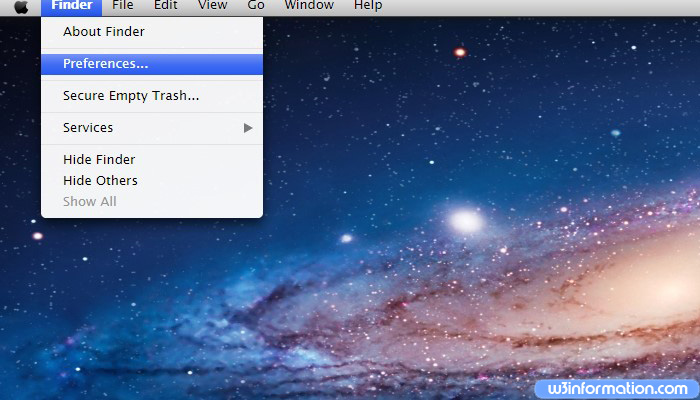 finder menu