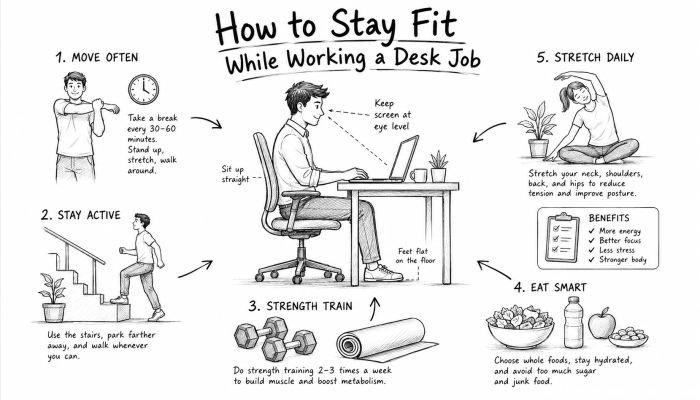 How to Stay Fit While Working a Desk Job